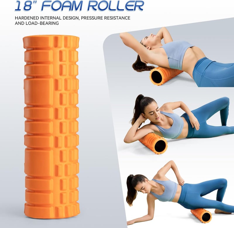 Krightlink Foam Roller High Density 18" Foam Roller for Deep Tissue Muscle Massage, Trigger Point Fitness Exercise Massage Roller Self-Myofascial Back Roller Release for Whole Body - Image 4